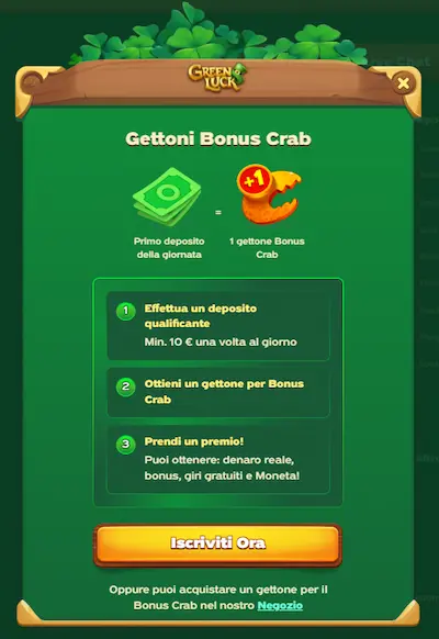 Greenluck Casino Italia crab